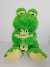 Goffa International Plush Green Frog W Little Frog Super Soft Stuffed Animal 16"