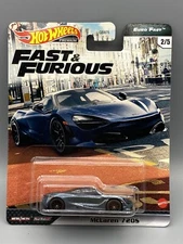 Hot Wheels Euro Fast & Furious Premium McLaren 720S Gray Real Riders Hobbs Shaw