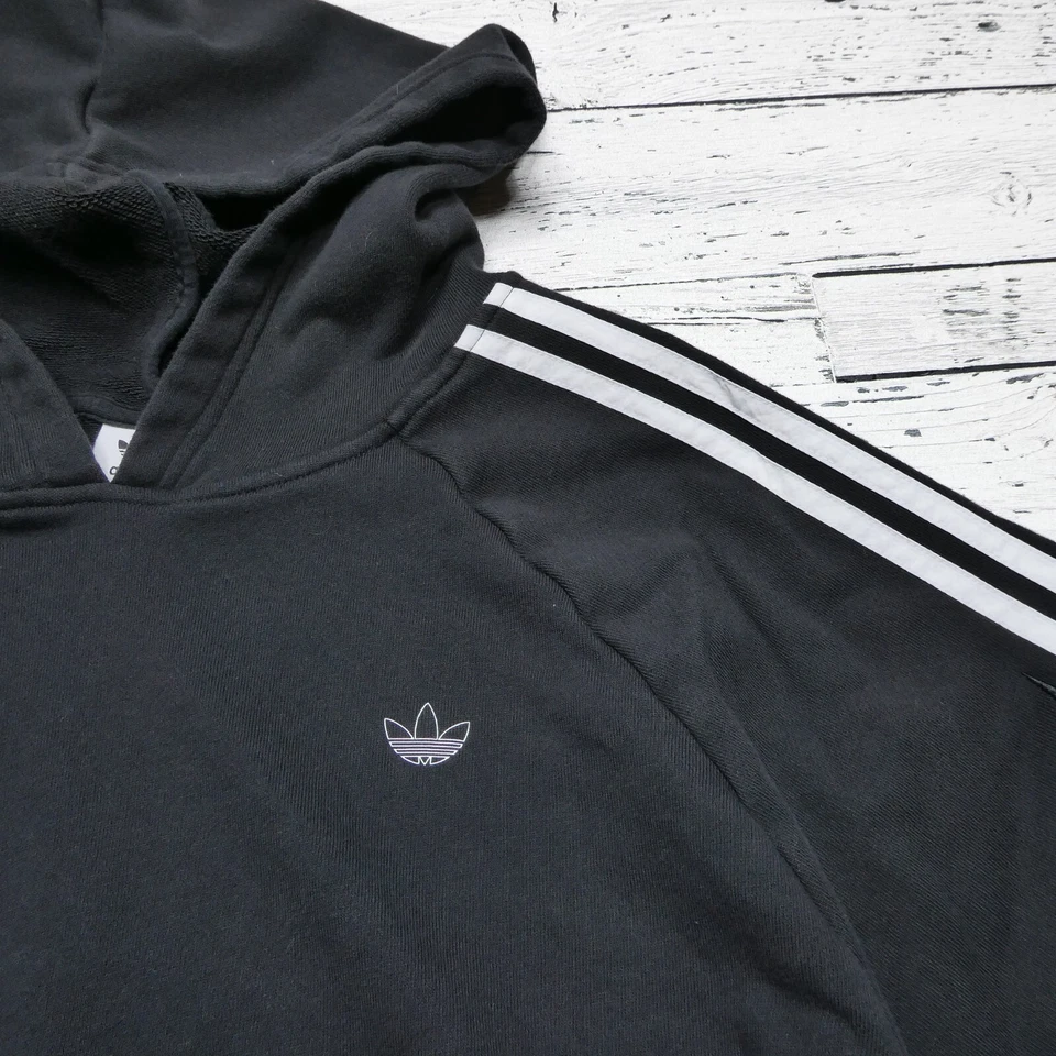 Adidas Fakten Crop Hoodie Womens Size 1X Black Terry Knit Raglan Sleeve Athletic - Image 2 of 4