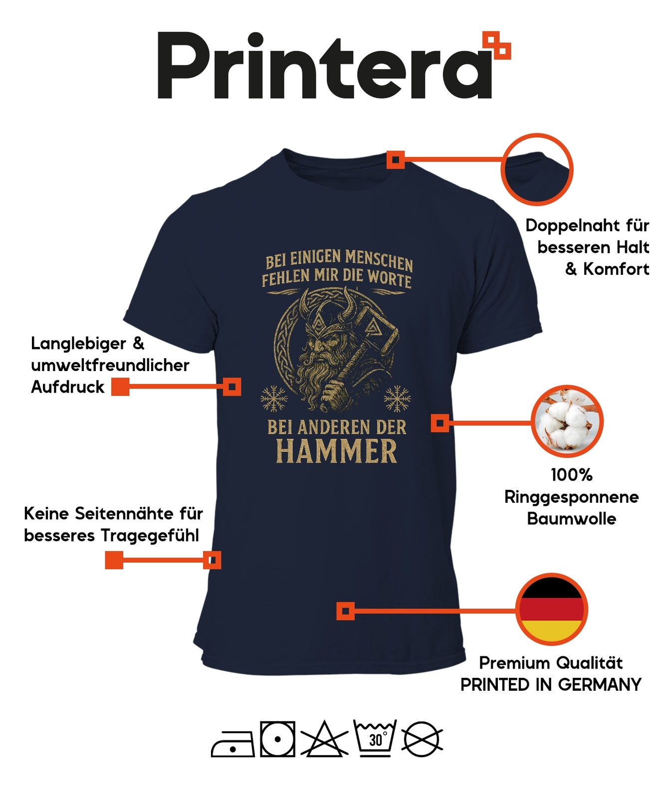 ALTRA Mi mancano le parole agli altri il martello vichingo Thor Mjölnir maglietta uomo