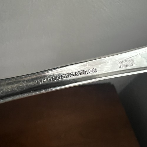 Cucchiaio da portata vintage Wm A Rogers monogramma R - Foto 4 di 5