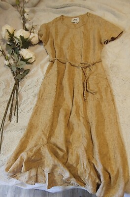 chinese dress ladies White 100% French Flax Linen Midi Dress - Triple Extra Large main image 0