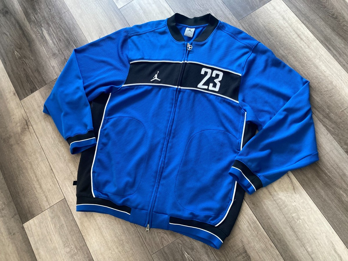 AIR JORDAN Men's Blue Tracksuit Zip-Up (Embroidered) Jacket