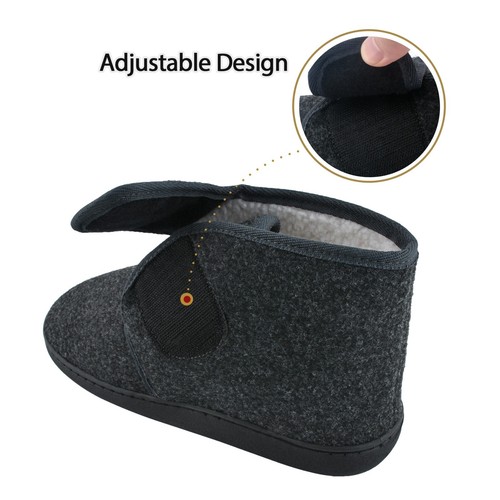 TIESTRA Herren Winter Hausschuhe Diabetiker Hausschuhe Hüttenschuhe Filzpantoffe - Bild 13 von 28