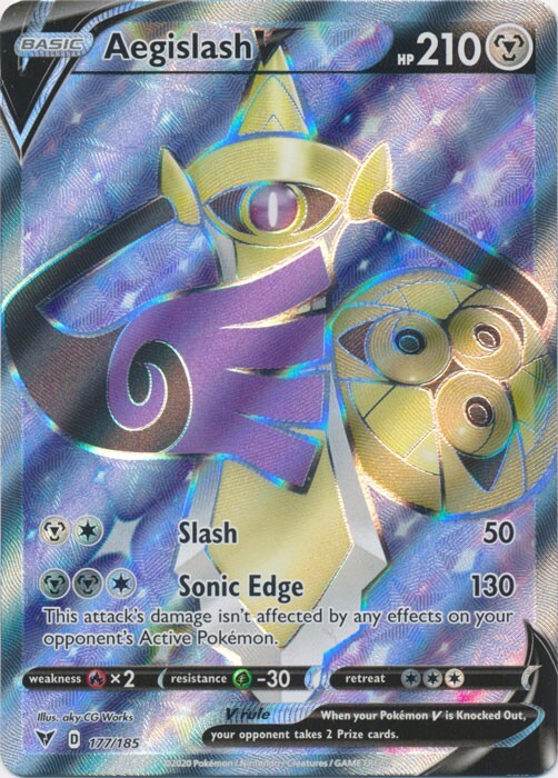Aegislash V Full Art 177/185 Ultra Rare  Vivid Voltage Pokemon TCG