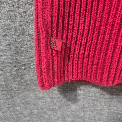 LAUREN RALPH LAUREN Cardigan Sz S Red Knit Cotton Pockets Hood Buttons Sweater - Picture 5 of 9