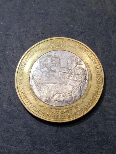 2017 BIMETALIC MEXICO COIN $20 PESOS 1917-2017 CENTENARIO DE LA CONSTITUCION