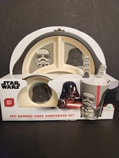 Disney Star Wars 5 piece Children  s Bamboo dinnerware set. New In Box.