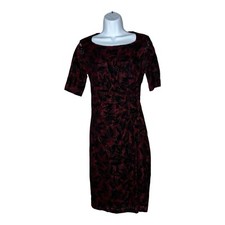 Maeve Anthropologie Dress Womens 2 Black Red Velvet Lace Ruched Whimsigoth Fairy