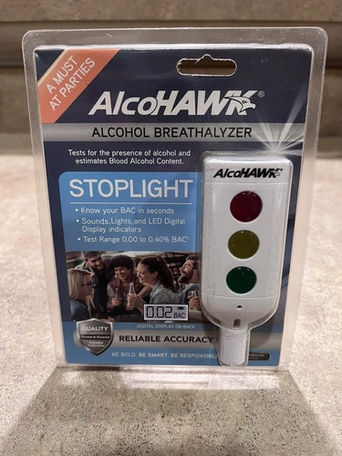 Brand New AlcoHawk Alcohol Breathalyzer Stoplight Party Tool
