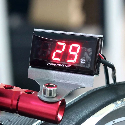 Indicador digital de temperatura de agua de refrigeración para moto termómetro sensor LCD rojo DC 12V - Imagen 8 de 12