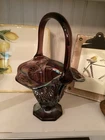 VTG Fenton Indiana Glass Heirloom Iridescent Flower Basket 10”