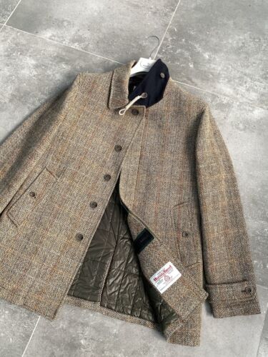 Men's CAMPLIN x HARRIS TWEED Tweed Hunting Shooting Jacket Trench Coat EU 52 L - Picture 5 of 24