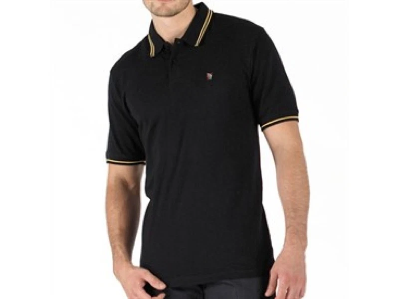 black polo yellow trim