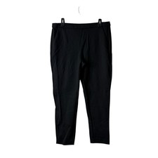 Liverpool Black Textured Grid Pull On Straight Leg Pants Size 12 31
