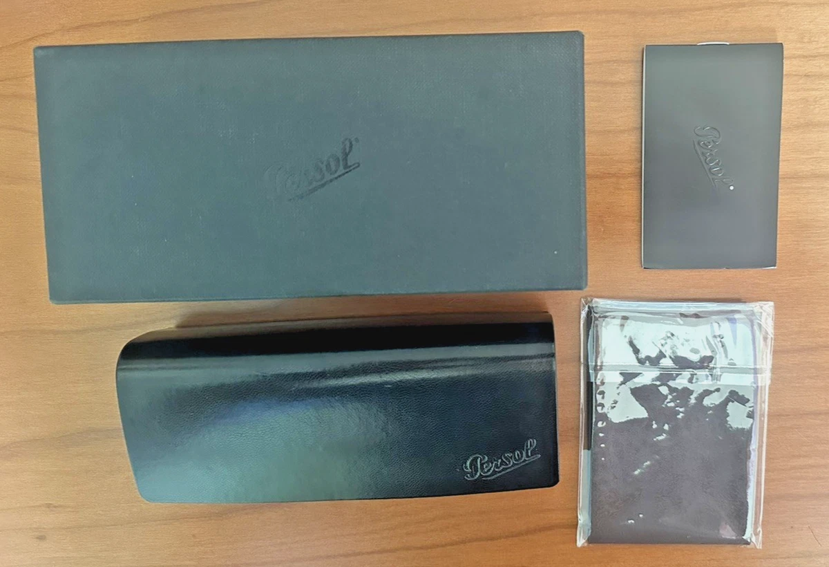 PERSOL Leather Semi-Hard Eyeglasses Case ITALY Persol Eyeglass Cases & Storage for sale | eBay main image 3