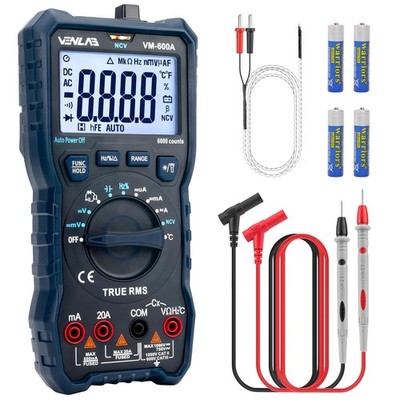 Multimeter 6000 Zählungen True RMS Digital Strommessgerät mit LCD-Anzeige