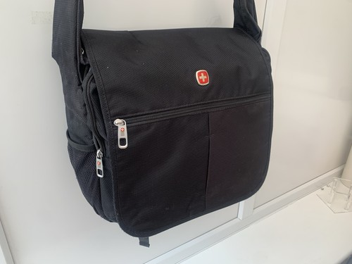 WENGER Messenger Bag schwarz roter Rand - robuste Laptop Schulter Arbeit Reisetasche
