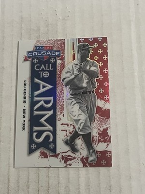 2025 Panini Crusade Lou Gehrig Red Call To Arms 04/25 Jersey # Yankees 