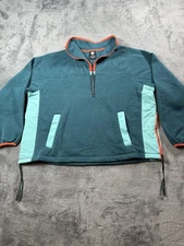 Outdoor Afro x REI Co-op Pullover Mens XL Teal Fleece Half Zip Side Zips Collab