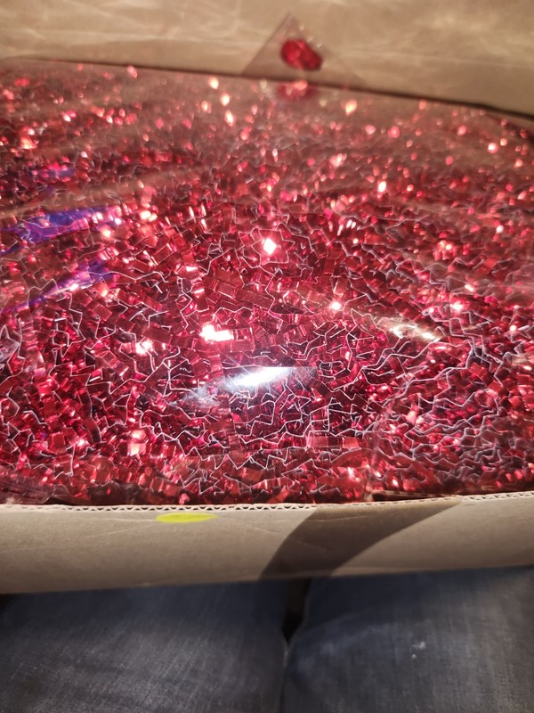✨ Metallic Red Shredded Tinsel ✨ Sparkling Decorative Gift Basket Filler