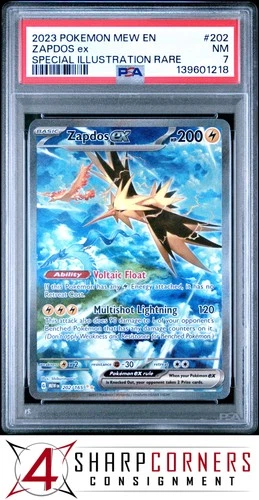 2023 POKEMON MEW EN-151 SPECIAL ILLUSTRATION RARE SIR #202 ZAPDOS ex PSA 7