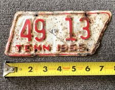 VERY RARE 1955 TENNESSEE MOTORCYCLE LICENSE PLATE STATE SHAPED ORIGINAL PAINT 