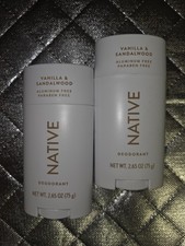 Native Deodorant Solid-Vanilla  Sandalwood 2.65oz Aluminum Free Lot Of 2