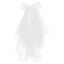 White Bridal Veil Wedding Hair Comb Decorative Veil for Bride