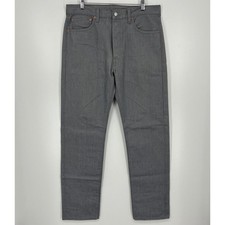 Levis 501 Original Fit Mens Grey Straight Leg Button Fly Denim Jeans W34 L36
