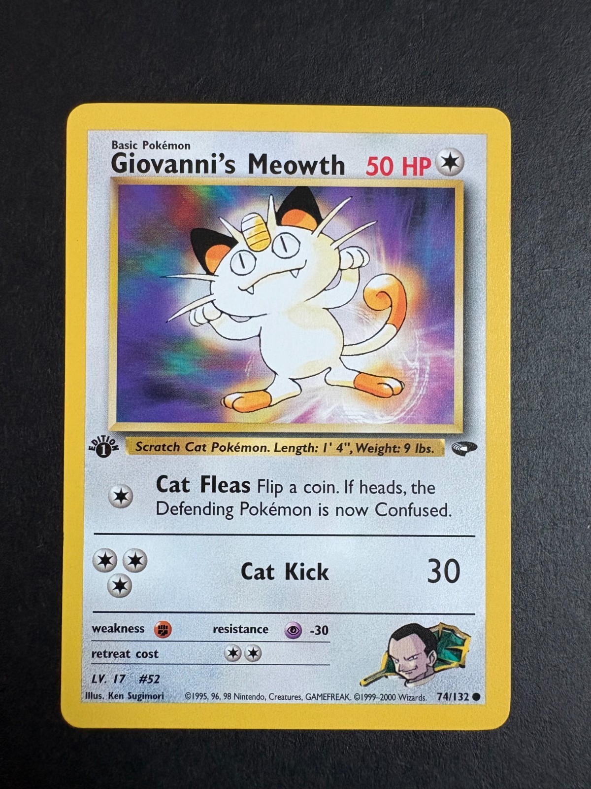 Pokemon Gym Challenge: 1st Edtion Giovanni's Meowth 74/132 NM
