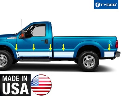 TYGER For 11-2016 Ford Superduty Long Bed Reg Cab Rocker Panel Trim 10.5'' 10PC