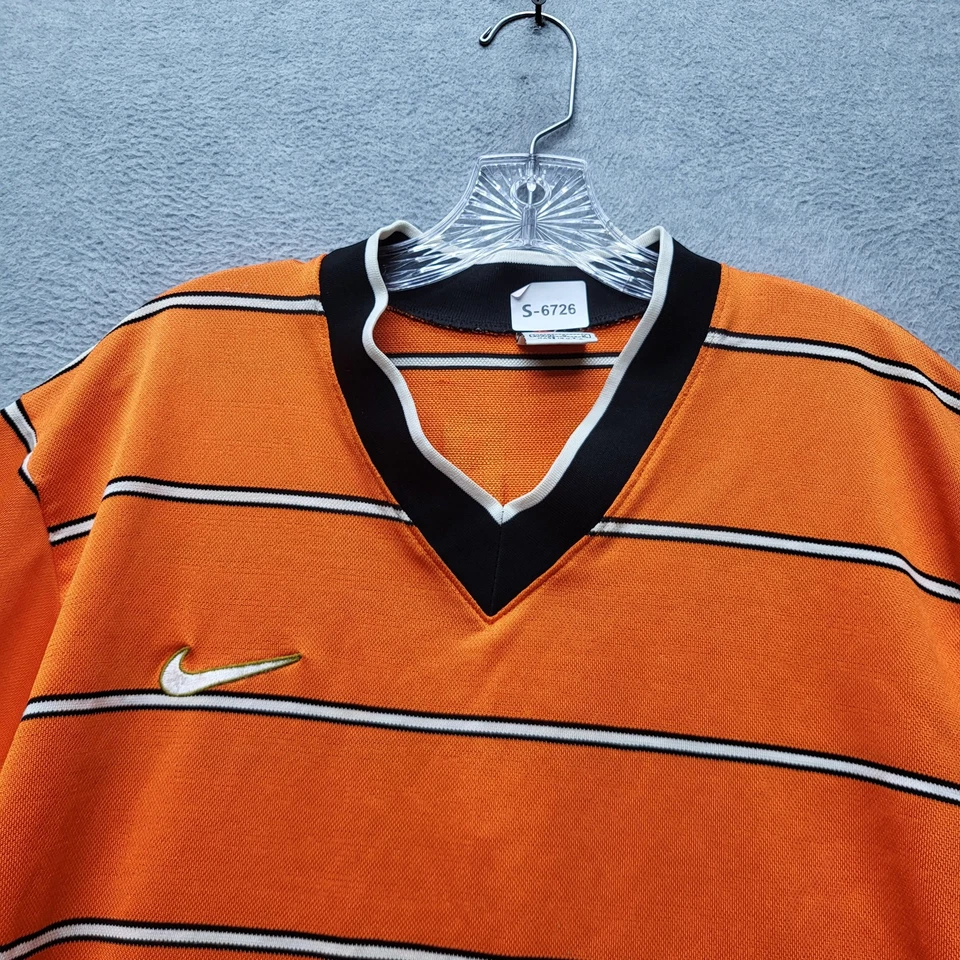 Camiseta deportiva vintage Nike para hombre M naranja Swoosh bordado fútbol Bebe 99 años 90 EE. UU. Foto 4 de 4