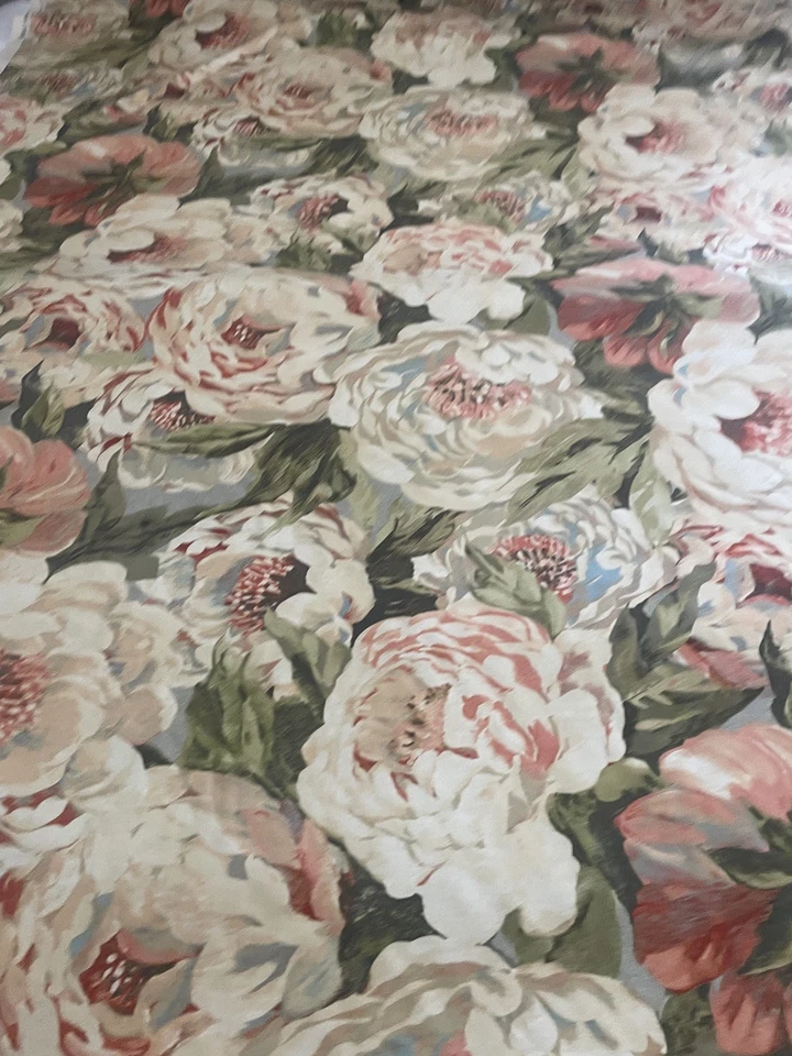 Tecido para estofamento doméstico Kelly Ripa flores de peônia vendido por jarda - Imagem 4 de 4