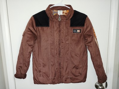 Disney Han Solo Kids Jacket Size 9/10 Brown Zip Up Star Wars Costume Disneyland