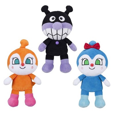 Anpanman Pre-Chii Bohnen S Plus 3 Stofftier Set Baikinman Dokin-chan Kokin-chan