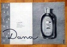 Publicité Papier, eaux de cologne parfumées  CANOE de 1964