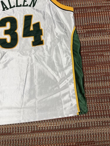 Vintage Reebok Seattle Sonics Ray Allen #34 Jersey Sz 48 White Stitched - Picture 11 of 13