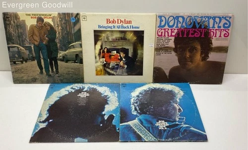 VTG Lot of 5 Bob Dylan & Donovan Vinyl LP Records Untested