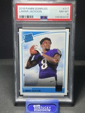 2018 Donruss - Lamar Jackson Rated Rookie PSA 8 - Raven RC - Card No. 317. rookie card picture