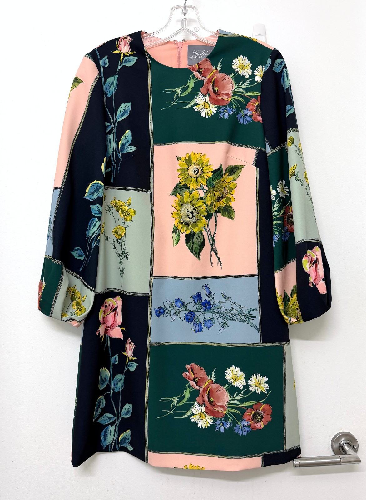 Lela Rose Floral Portrait Patchwork Print Balloon… - image 2