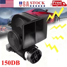 Super Loud Dual Trumpet Train Air Horn 12V System Kit For Car/Truck/Boat Speaker