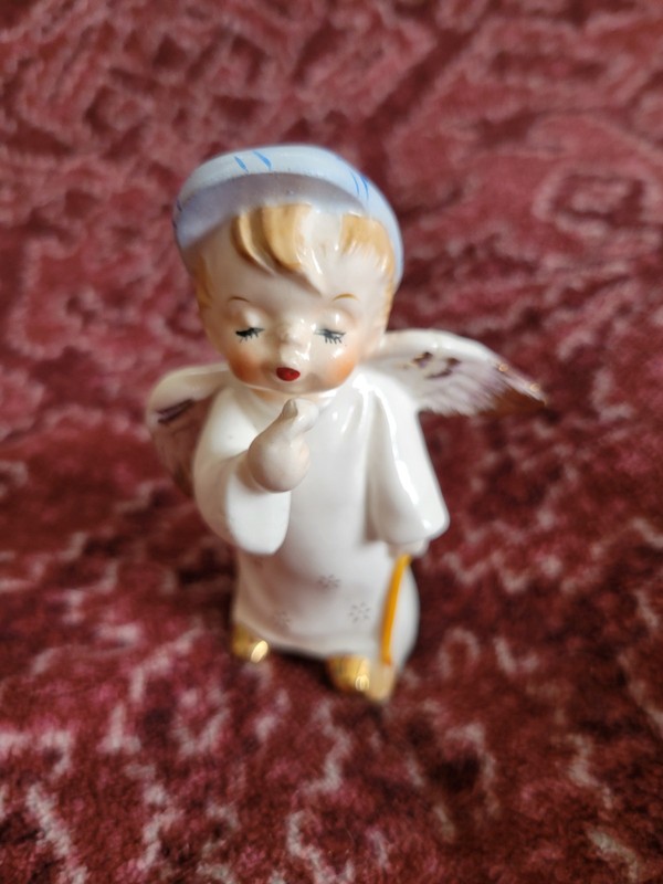 Vintage Lefton Napco Fine A Quality Japan Golf Golfer Angel Boy Figurine Kitsch