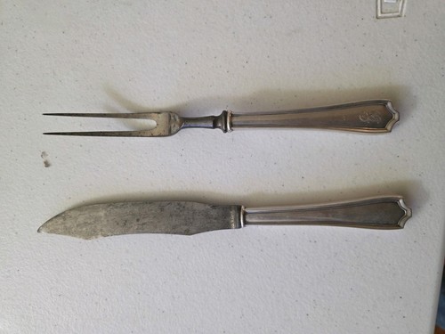 Vintage Alvin Sterling Silver Carving Set Knife Fork