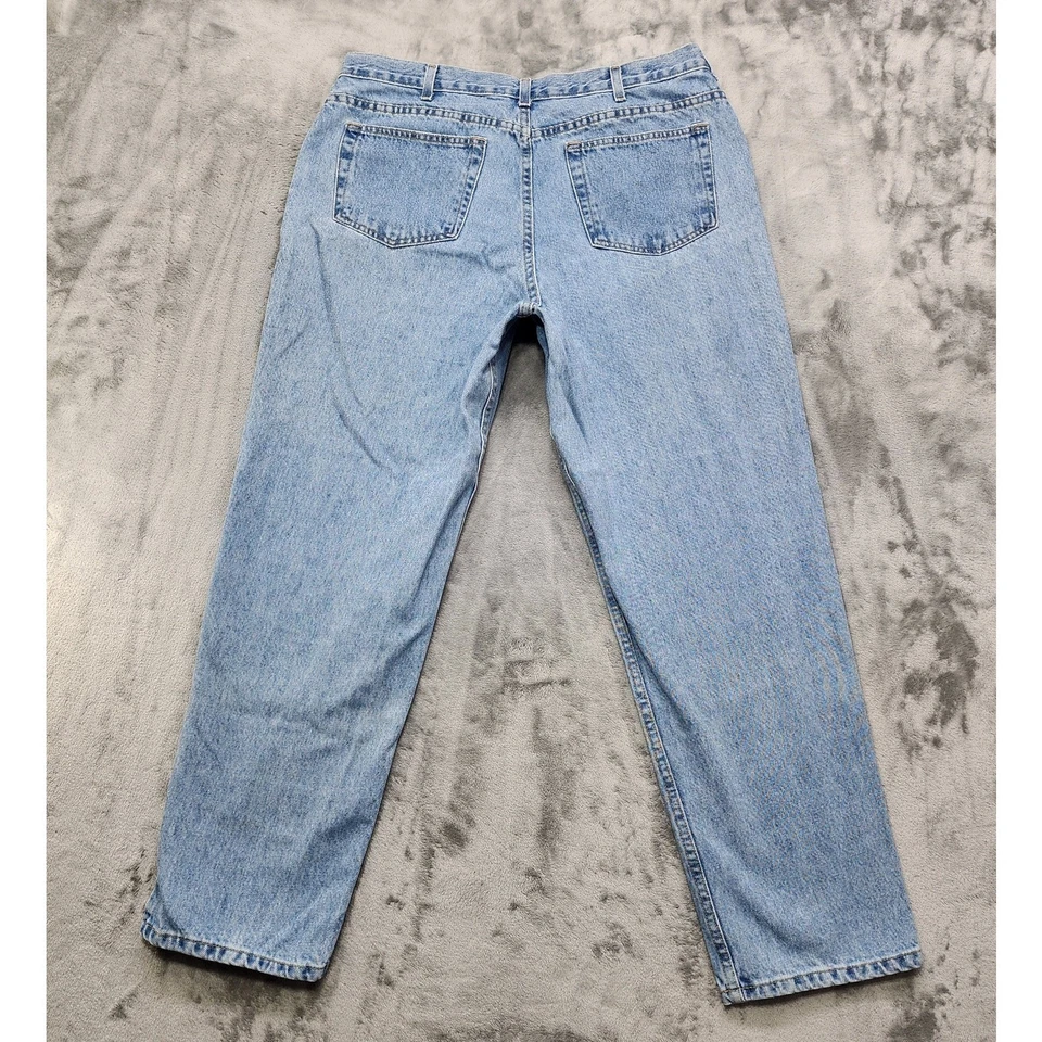 Pantalones de mezclilla Lands End vintage años 90 para mujer 18 azules tiro alto cónicos mamá informales Foto 3 de 4