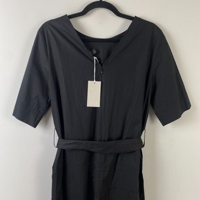 COS Jumpsuit Womens 6 Black Crop Wide Leg V Back Tie Waist | eBay