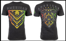 AMERICAN FIGHTER Heather Black ALBERTA Athletic Graphic T-shirt NWT
