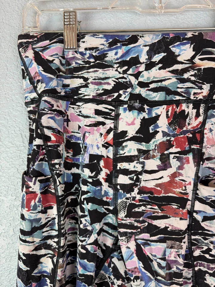 Pantalones Lululemon Mujer 6 Multicolor Tiro Alto Leggings Bolsillo Trasero Cremallera Correr Gimnasio Foto 3 de 4