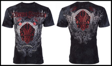 Camiseta XTREME COUTURE by AFFLICTION Negra FAMILIA REAL Manga Corta Calce Ajustado