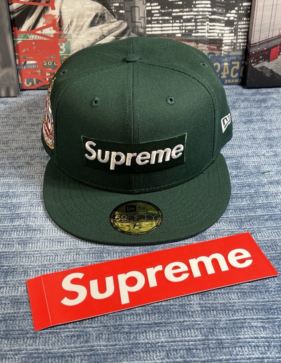 Supreme Shop Anniversary Box Logo Fitted Hat Dark Green Size 7 5/8